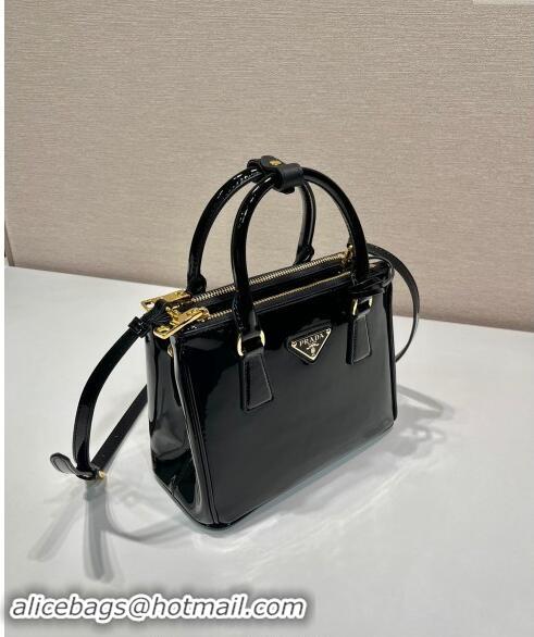 Low Cost Prada Galleria Patent Leather Micro Bag 1BA906 Black 2024