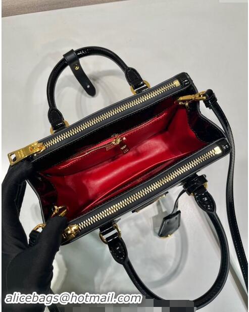 Low Cost Prada Galleria Patent Leather Micro Bag 1BA906 Black 2024