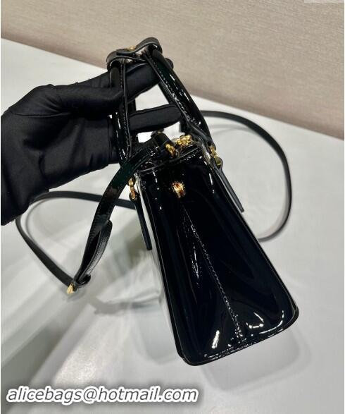 Low Cost Prada Galleria Patent Leather Micro Bag 1BA906 Black 2024