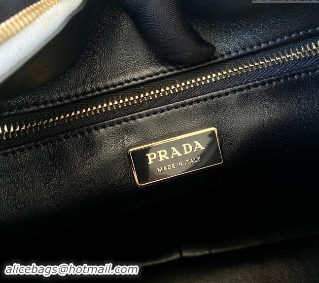 Top Quality Prada Aimee Leather Hobo Bag 1BC228 White 2024