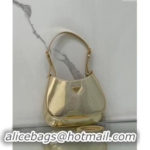 Top Design Prada Cleo patent leather bag 1BC169 Light Gold 2024