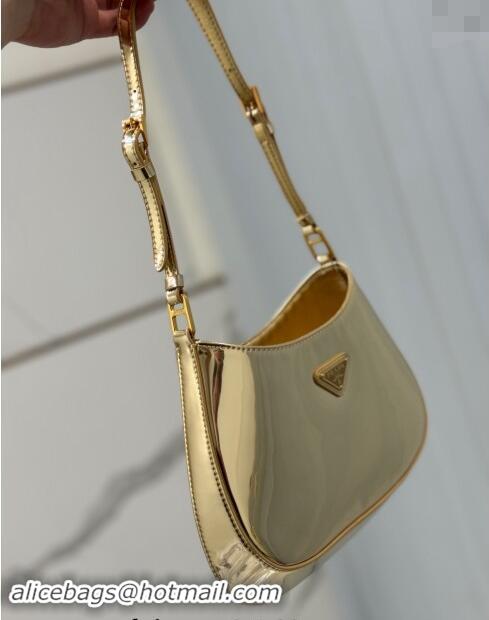 Top Design Prada Cleo patent leather bag 1BC169 Light Gold 2024