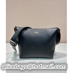 Luxury Discount Prada Mens Leather shoulder bag 2VH177 Black 2024