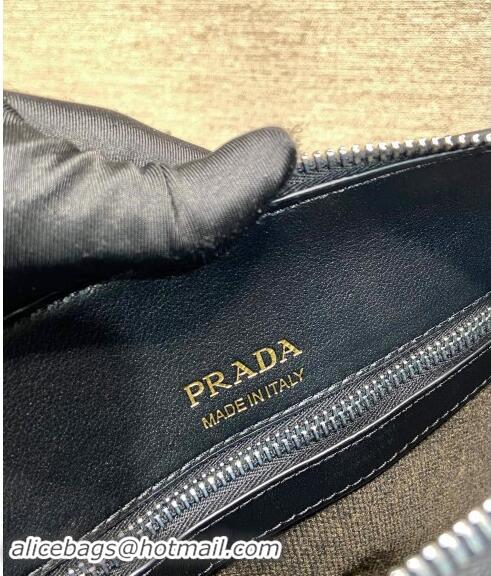 Luxury Discount Prada Mens Leather shoulder bag 2VH177 Black 2024