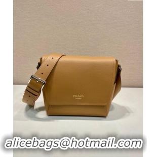 Grade Design Prada Mens Medium Leather shoulder bag 2VD069 Dark Beige 2024