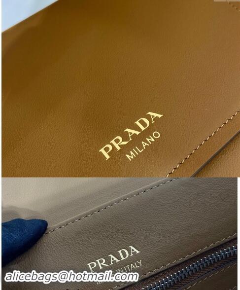 Grade Design Prada Mens Medium Leather shoulder bag 2VD069 Dark Beige 2024