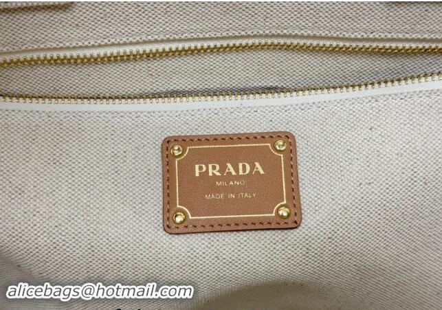 Pretty Style Prada Large linen blend tote bag 1BG473 2024