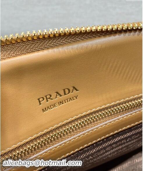 Pretty Style Prada Medium Saffiano leather top handle bag 1BG537 Dark Beige 2024