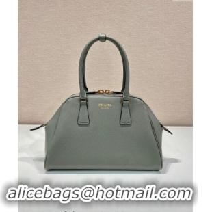 Famous Brand Prada Medium Saffiano leather top handle bag 1BG537 Grey 2024