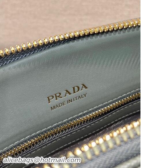 Famous Brand Prada Medium Saffiano leather top handle bag 1BG537 Grey 2024