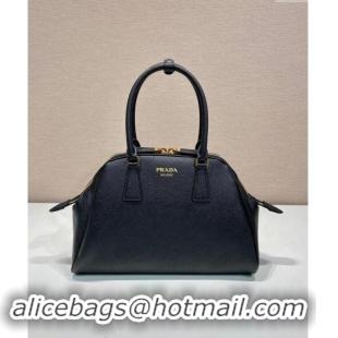 Most Popular Prada Medium Saffiano leather top handle bag 1BG537 Black 2024