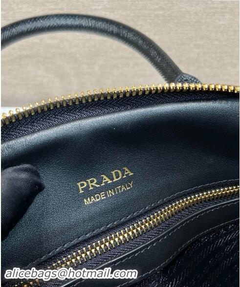 Most Popular Prada Medium Saffiano leather top handle bag 1BG537 Black 2024