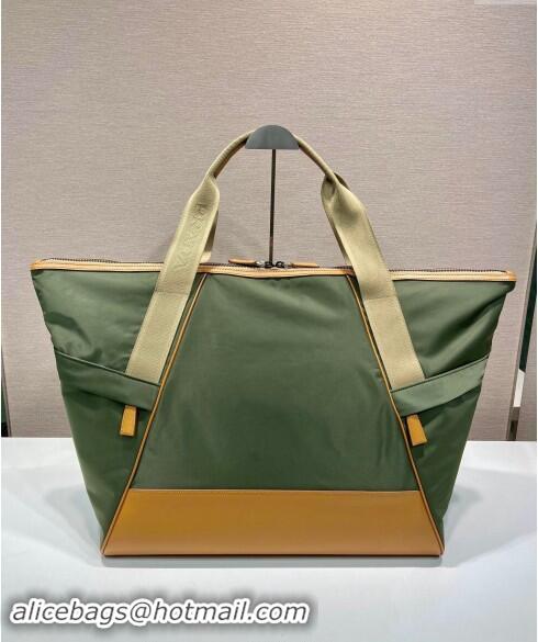 Well Crafted Prada Mens Re-Nylon and leather duffel bag 2VC040 Green 2024