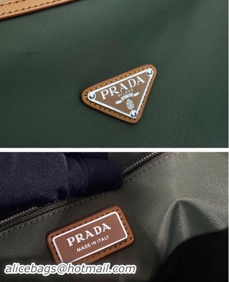 Well Crafted Prada Mens Re-Nylon and leather duffel bag 2VC040 Green 2024