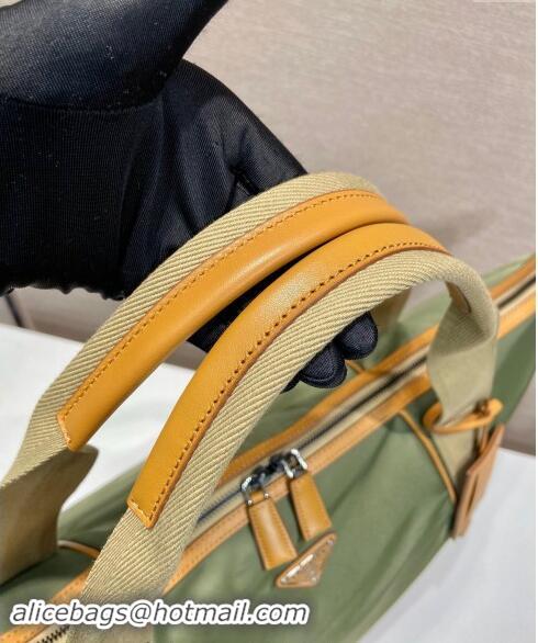 Well Crafted Prada Mens Re-Nylon and leather duffel bag 2VC040 Green 2024