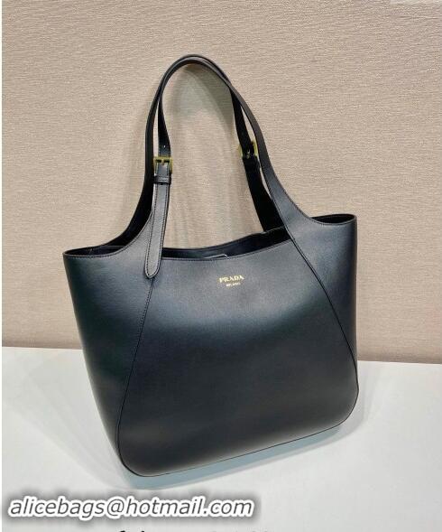 Top Grade Prada Leather Tote bag 1bg512 Black 2024