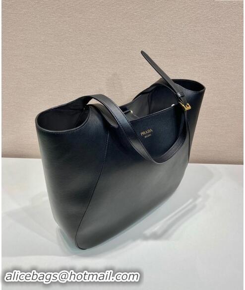 Top Grade Prada Leather Tote bag 1bg512 Black 2024