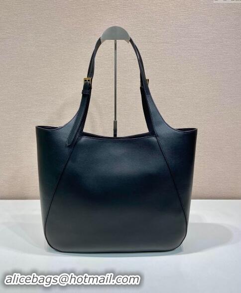 Top Grade Prada Leather Tote bag 1bg512 Black 2024