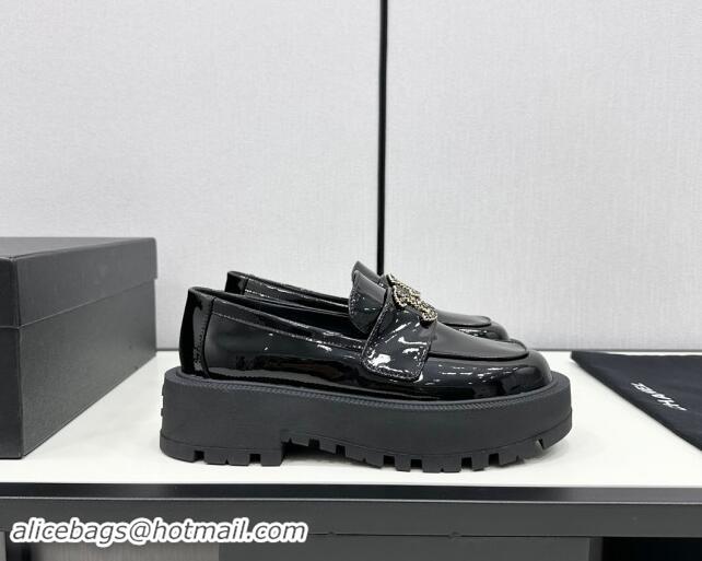 Stylish Chanel Patent Calfskin Loafers CH82901 Black 082901