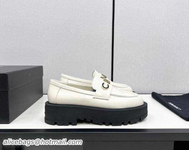 Best Price Chanel Calfskin Loafers CH82905 White 082905