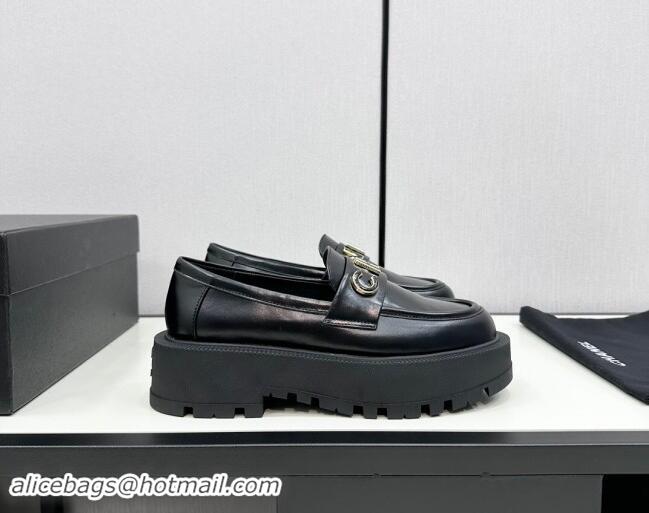 Good Quality Chanel Calfskin Loafers CH82906 Black 082906