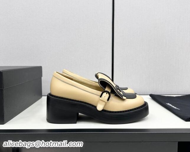 Popular Style Chanel Calfskin Loafers CH82908 Black/Beige 082908