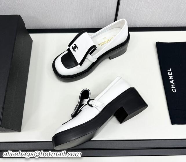 Good Product Chanel Calfskin Loafers CH82909 Black/White 082909