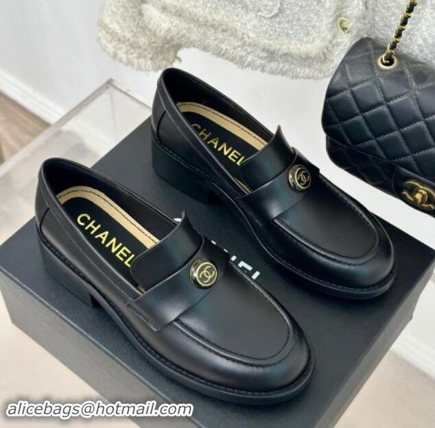 Hot Style Chanel Calfskin Loafers CH82911 Black 082911