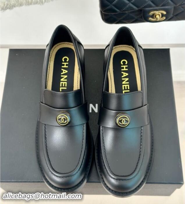 Hot Style Chanel Calfskin Loafers CH82911 Black 082911