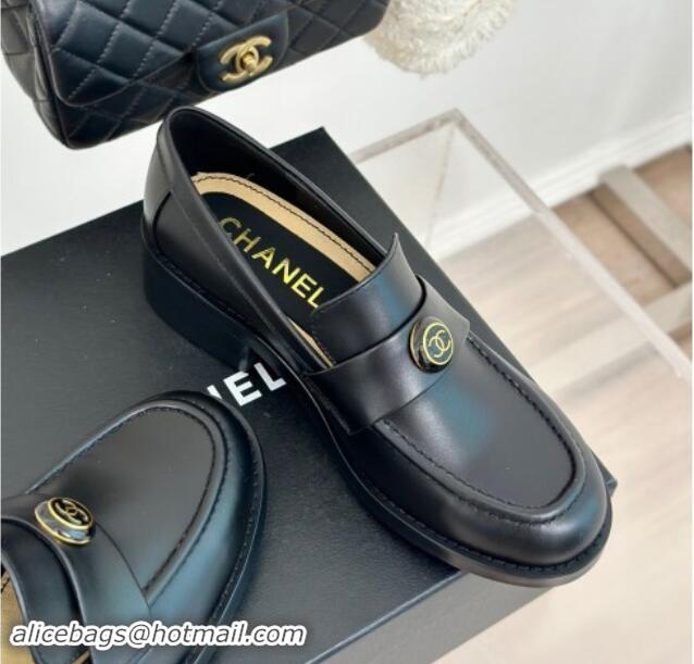 Hot Style Chanel Calfskin Loafers CH82911 Black 082911