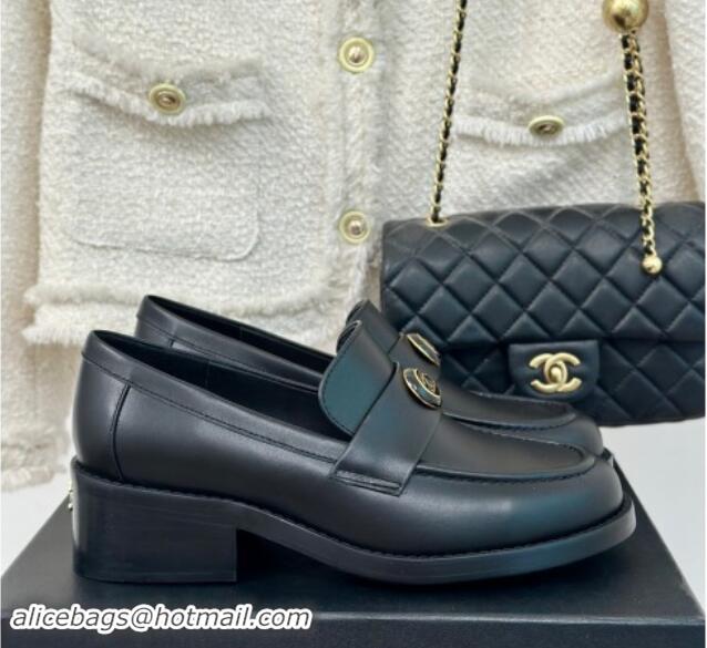 Hot Style Chanel Calfskin Loafers CH82911 Black 082911