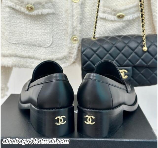 Hot Style Chanel Calfskin Loafers CH82911 Black 082911