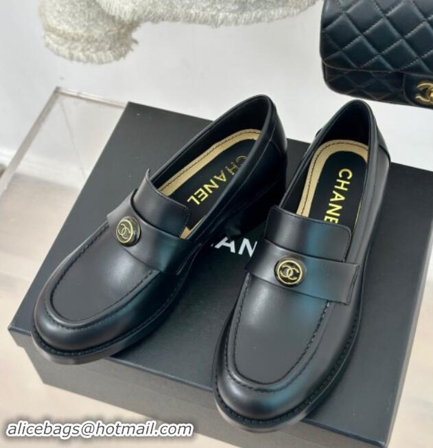 Hot Style Chanel Calfskin Loafers CH82911 Black 082911