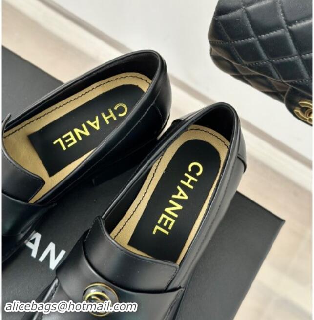 Hot Style Chanel Calfskin Loafers CH82911 Black 082911