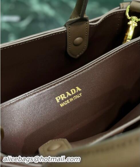 Pretty Style Prada Buckle medium suede handbag with belt 1BA434 Cocoa Brown 2024