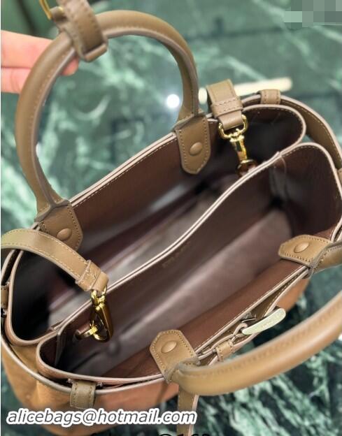 Pretty Style Prada Buckle medium suede handbag with belt 1BA434 Cocoa Brown 2024