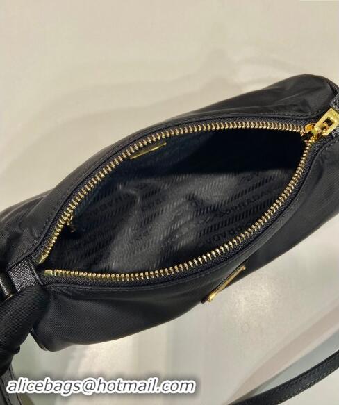 Famous Brand Prada Re-Nylon Round pouch bag 1NE058 Black 2024