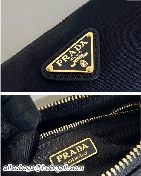 Famous Brand Prada Re-Nylon Round pouch bag 1NE058 Black 2024