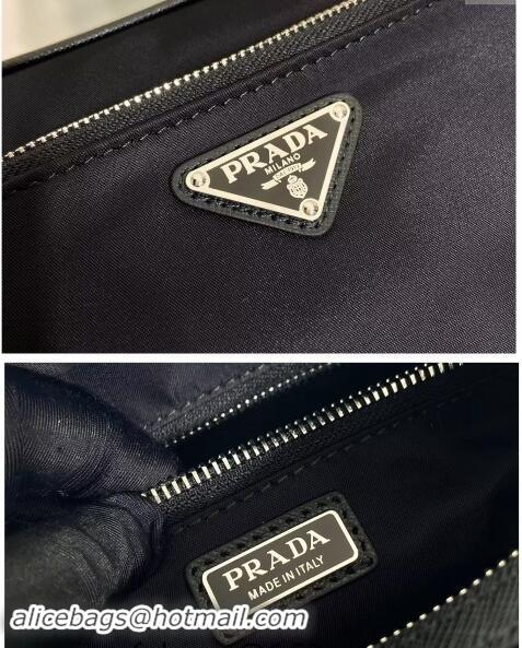 Luxury Discount Prada Mens Re-Nylon and leather pouch 2NA819 Black 2024