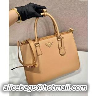 Top Grade Prada Large Galleria leather top handle bag 1BA446 Beige 2024