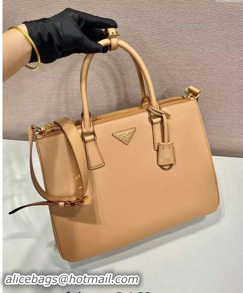 Top Grade Prada Large Galleria leather top handle bag 1BA446 Beige 2024