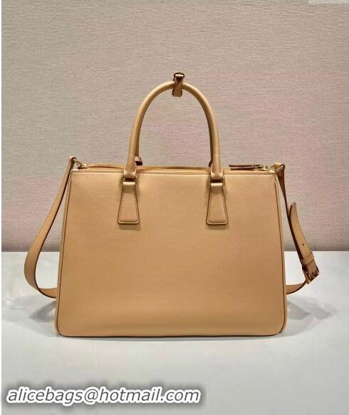 Top Grade Prada Large Galleria leather top handle bag 1BA446 Beige 2024