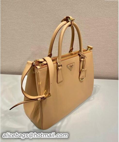 Top Grade Prada Large Galleria leather top handle bag 1BA446 Beige 2024