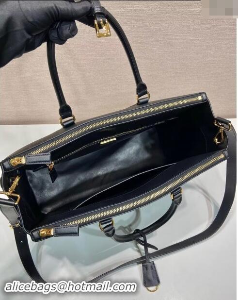 Best Price Prada Extra-large Galleria leather top handle bag 1BA802 Black 2024