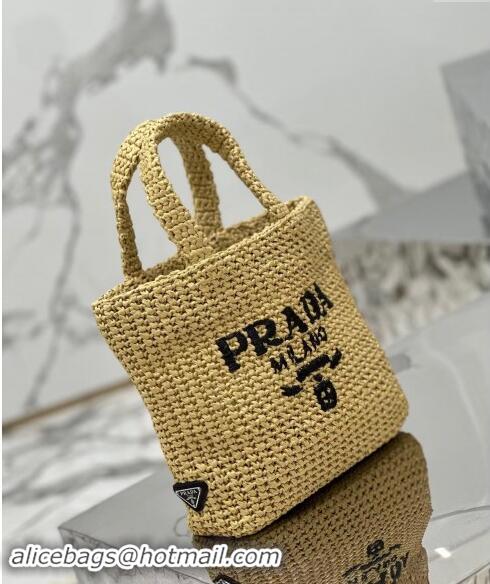 Low Cost Prada Small Crochet Tote bag 1BG422 Khaki 2024