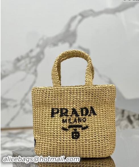 Low Cost Prada Small Crochet Tote bag 1BG422 Khaki 2024