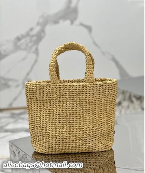 Low Cost Prada Small Crochet Tote bag 1BG422 Khaki 2024