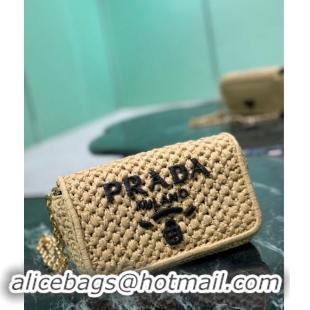 Unique Style Prada Crochet Chain shoulder bag 1BF135 Khaki 2024