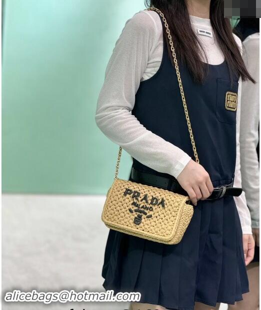 Unique Style Prada Crochet Chain shoulder bag 1BF135 Khaki 2024