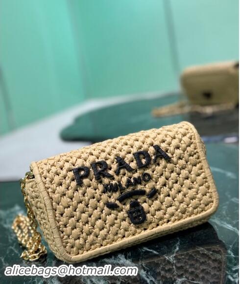 Unique Style Prada Crochet Chain shoulder bag 1BF135 Khaki 2024